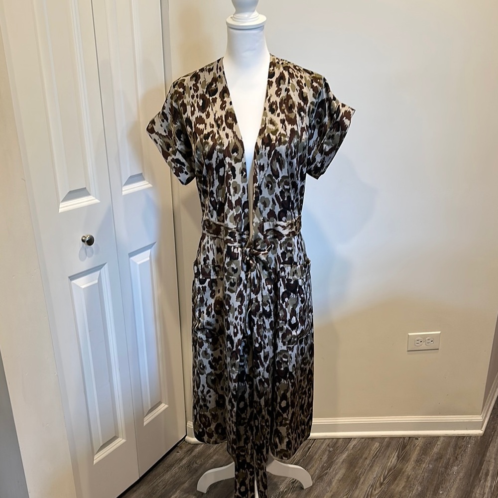 J. Crew Animal Print Tie-Front Wrap Dress